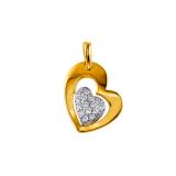 Collier avec pendentif coeur plaqué or serti de pierres